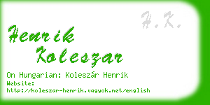 henrik koleszar business card